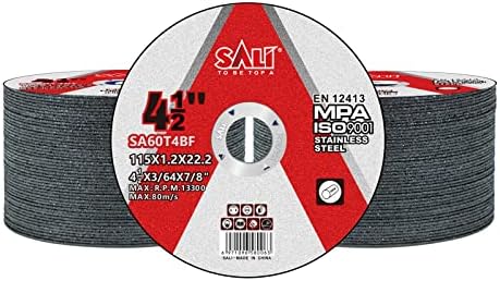 SALI 100 Pack 4.5in x 3/64in x 7/8in Stainless Steel Cutting Wheels, Compatible with Die Grinder, Air Cut Off Tool, Electric Cut Off Tool, Zirconia Oxide Grit, Red