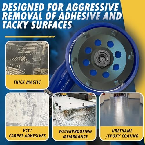 5" PCD Grinding Wheel for Epoxy, Glue, Mastic Removal, 6 PCD Segments
