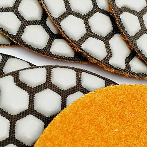 SHDIATOOL 3 Inch Dry Diamond polishing Pads Grit 200 for Granite Marble Quartz(7-Pack)