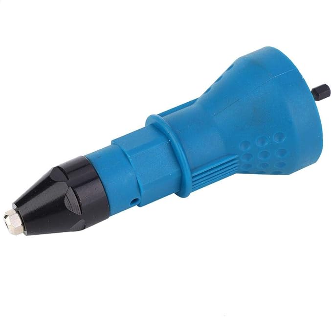 Hilitand Riveting Gun Adapter Electric Rivet Nut Gun Adapter Riveter Gun Adaptor Riveting Insert Nut Power Drill Tool Kit(Blue)