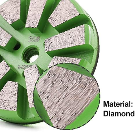 3PCS 3" 10 Segments Metal Bond Diamond Grinding Polishing Pad Concrete Marble Granite (30 Grit)