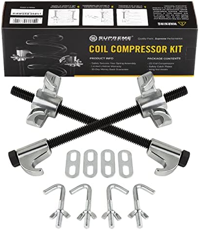 Supreme Suspensions - Heavy Duty Coil Spring Compressor Tool with Clamps - Can Cooler Included with Purchase