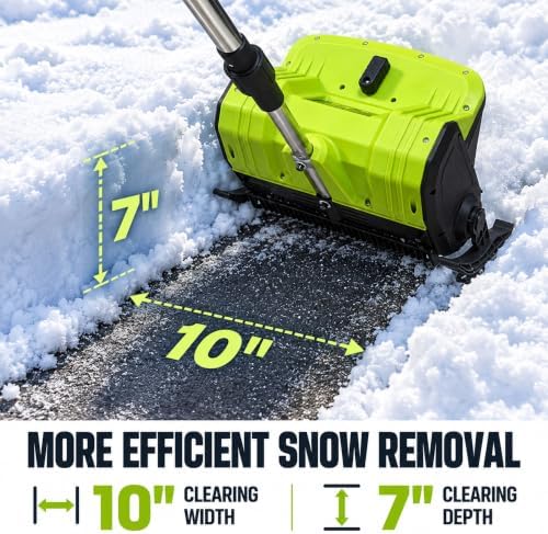 21V Electric Cordless Snow Shovel, 10In 700W Brushless Snow Blower(2X4.0Ah)