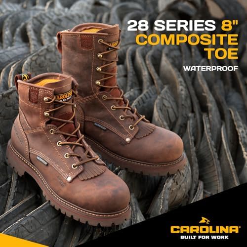 Carolina 28 Series 8" Composite Toe Waterproof Work Boots for Men, EH-Rated