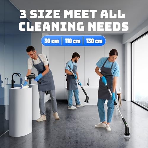 Electric Spin Scrubber for Bathroom: Shower Cleaner Brush with Long Handle