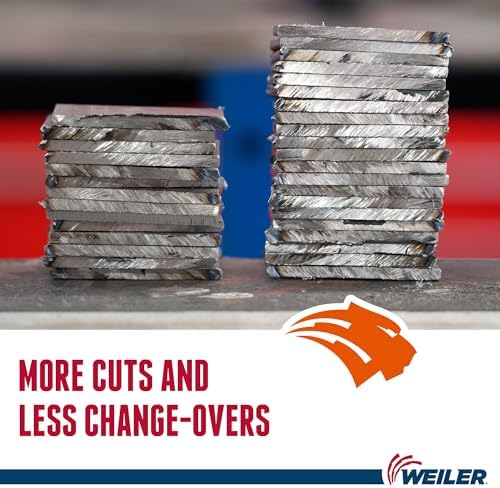 Weiler 58302 6 Inch Cutting Wheel, Tiger Ceramic Stainless Steel Superior Life & Cut Contaminant Free Max Performance Cutting, .045" CER60S Type 1 7/8" Arbor, Pack of 25