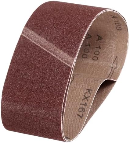 HARFINGTON 4 x 24 Inch Sanding Belts, 2 Pcs 100 Grits Aluminum Oxide Abrasive Belt Sander File Belt for Woodworking, Metal Polishing, Knife Sharpener