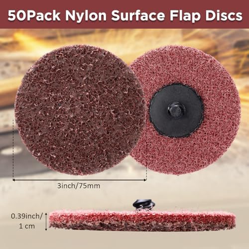 50 Pcs 3 Inch Sanding Discs Red Quick Change Sanding Discs
