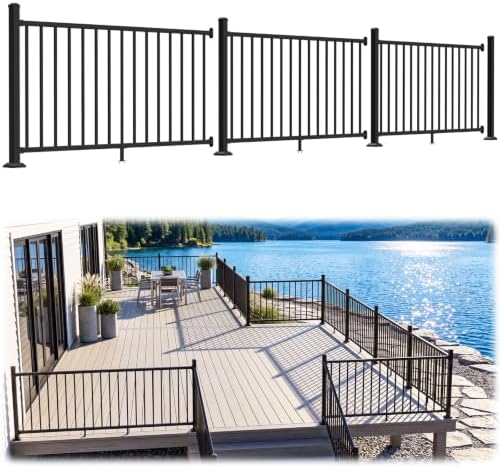 36in H x 18ft W Modular Aluminum Porch and Deck Railing Kit