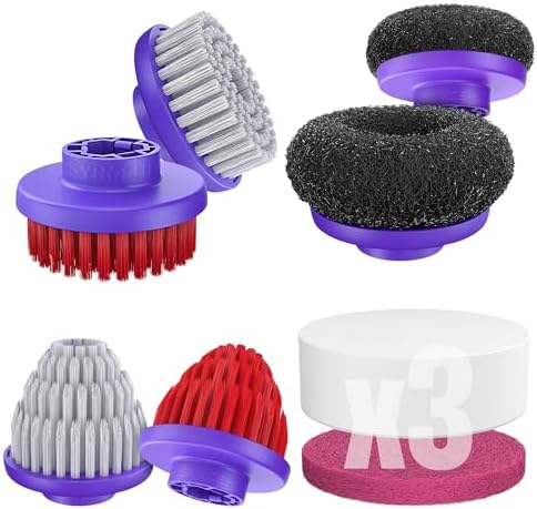 Synoshi PRO Power Scrubber Brush Heads, Electric Spin Scrubber Melamine Sponge, Cone Brushes, Steel Brushes & Round Brushes