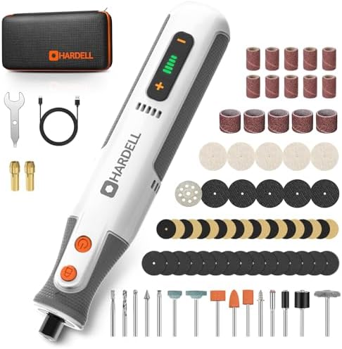 HARDELL 8V Cordless Rotary Tool Kit, 5-Speed with 80Pcs & 28000RPM, for DIY