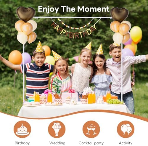 XLHOMO Over The Table Rod Stand with Clamps, Adjustable 32''-79'' Tall 32"-131" Length, White Table Arch Stand Metal Balloon Frame Hanging Rod for Weddings Birthdays Party Garden Arbors Decoration