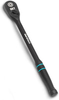 DURATECH Extra Long Handle 1/4-Inch Drive Ratchet, 90-Tooth Ratchet Wrench | Socket Wrench with 8" Handle and Dust Proof Teardrop Enclosed CR-MO Head, Reversible, CR-V Made, Black Mn Phosphate Finish
