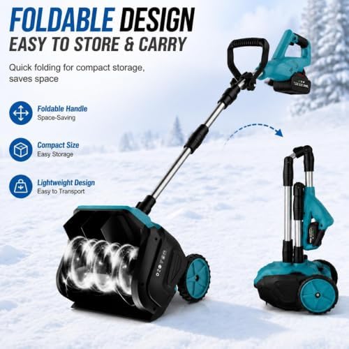 Upgrade Electric Snow Removal Machine, Hand Push Snow Sweeper