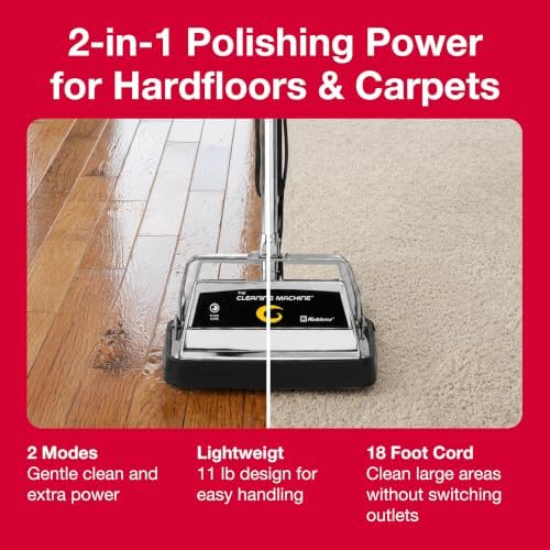 Koblenz P-1800 Floor Polisher and Buffer, 12 in Twin Brush, 2 Speeds, Gold