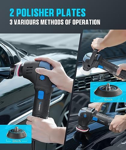 Mini Polisher, 2inch/ 3inch 750W with 12mm Random Orbital for Car Detailing