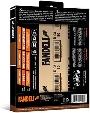 Fandeli 36027 220 Grit Multipurpose Sandpaper Sheets, 9" x 11", 25-Sheet