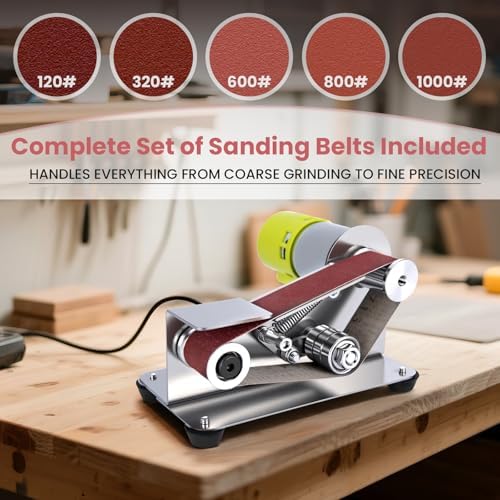 Mini Belt Sander, 15 Degree Belt Grinder,7 Speed Knife Sharpener