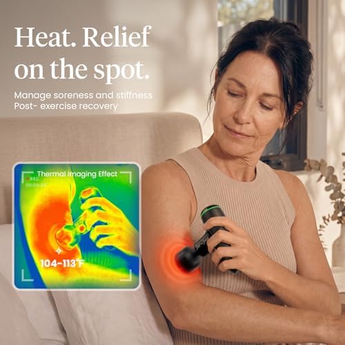 BOB AND BRAD Q2 Ultra Max Mini Massage Gun, Deep Tissue Back Handheld Massager with Infrared Heat Therapy, 5-11mm Amplitude, FSA Approved Portable Percussion Muscle Massager Gun Fathers Day HSA