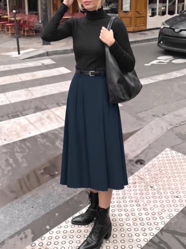 Casly Lamiit A-Line Midi Skirts for Women Business Skirt