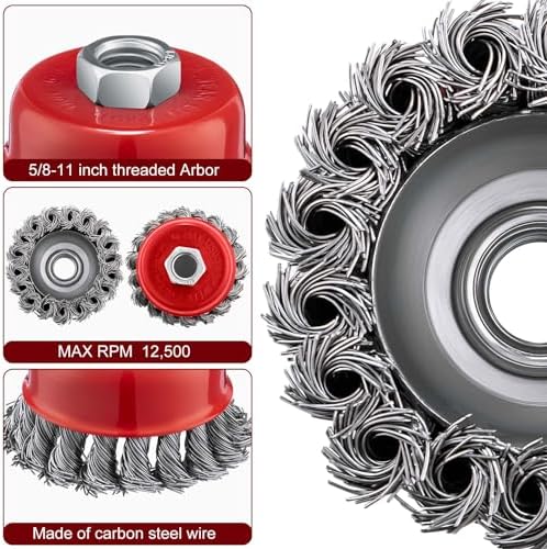 Tandefio 24 Pcs Wire Cup Brush, Angle Grinder, Classic