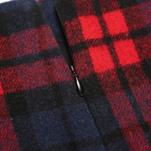 IDEALSANXUN Plaid Skirts for Women Fall Winter Knee Length Pencil Wool Skirt with Slit