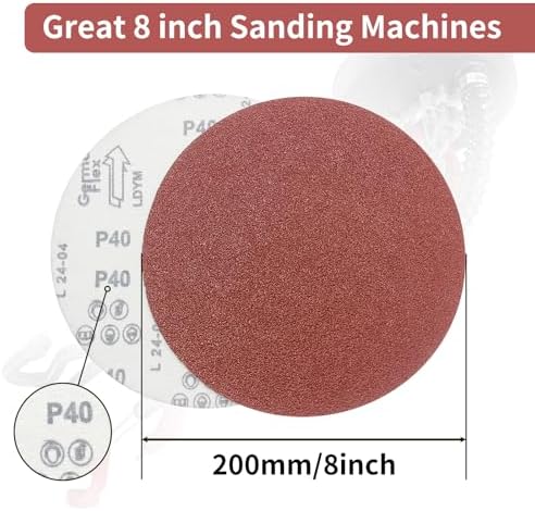 30 Pack 8 Inch Sanding Discs, Hook and Loop No-Hole Sandpaper