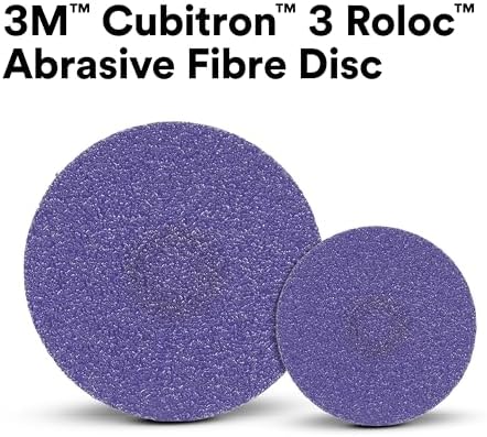 3M Cubitron 3 Roloc Fibre Disc, 33489, 36+, 2 in, Precision Shaped Ceramic Grain, Quick Change Abrasive Disc for Grinding, Weld Blending, Deburring, High Cut Rate and Long Life, Pack of 15