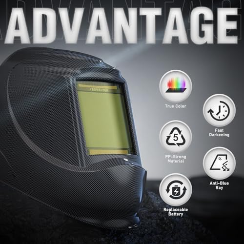 YESWELDER Auto Darkening Welding Helmet, Large View, LYG-M800H-Q