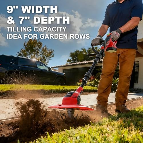 Cordless Tiller Cultivator for Milwaukee M18V Battery, Bare Tool