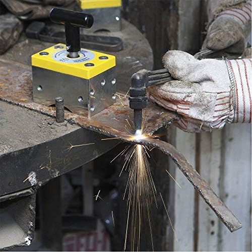 Magswitch MagSquare Magnetic Welding Square Base Clamp Holder for Welding Kit, Tools, Supplies and Accessories, Magnet Switch with On/Off Capabilities, yellow/Silver/Black, 1050 LBS | Heavy duty welding square made for fast, repeatable magnetic positio...