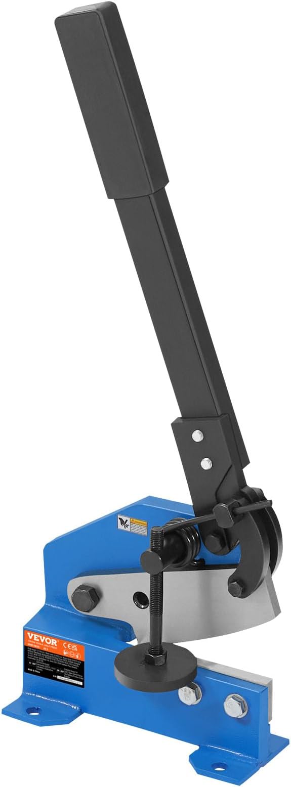 VEVOR Manual Metal Shear, 5 in, Hand Plate Sheet Metal Processing, HS-5 Benchtop Cutter with Q235 Material, for Crafts Thick Steel Crafting, Heavy Duty Roll Press Machine for Builders, DIY Enthusiasts