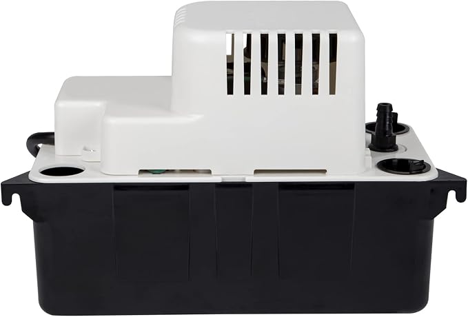 Little Giant VCMA-15UL 115 Volt, 65 GPH, 1/50 HP Automatic Condensate Removal Pump for HVAC/Refrigeration Systems/Dehumidifiers (no safety switch), 6-Foot Cord, Black/White, 554401