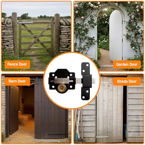 GateMate 2 ¾” Double Locking Long Throw Gate Lock 5 Keys Included, Stainless Steel, High Durability, Ideal for Gates and Doors, Corrosion-Resistant.