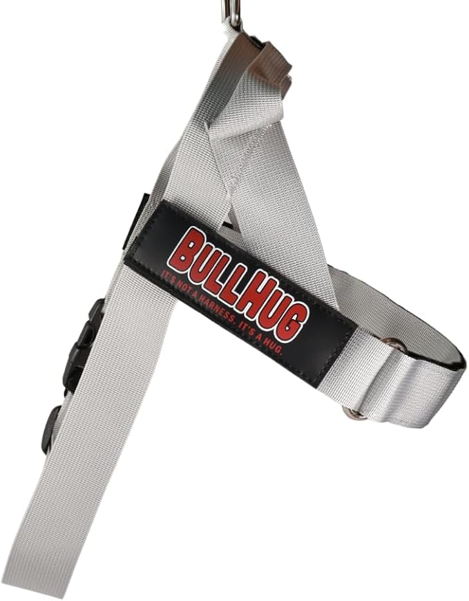 Adjustable Dog Harness– No Pull, No Choke – for English Bulldogs, French Bulldogs, Pugs & Broad-Chested Breeds – Easy, Safe Walks (Silver, Medium)
