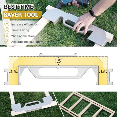 Framing tool 3-in-1,YUEWO framing jig 12/14/16'' On-Center Stud Layout Tool,100% Cast Aluminum Wall Stud Framing Spacing Tool,Construction framing tools for Walls, Roofs, Floors or Ladders