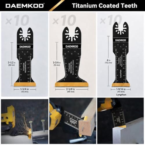 30PCS Titanium Metal Cutting Oscillating Blades for Wood & Plastic