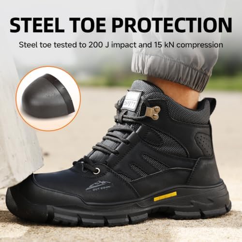 Steel Toe Boots for Men Work Indestructible Safety Boots
