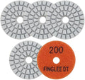 2 Inch Diamond Polishing Pads with 7Pcs Dry Wet Granite Stone Polish Pad Kit for Drill，50-3000 Grit Polishing Pad (5Pcs 200#（Dry/Wet）)