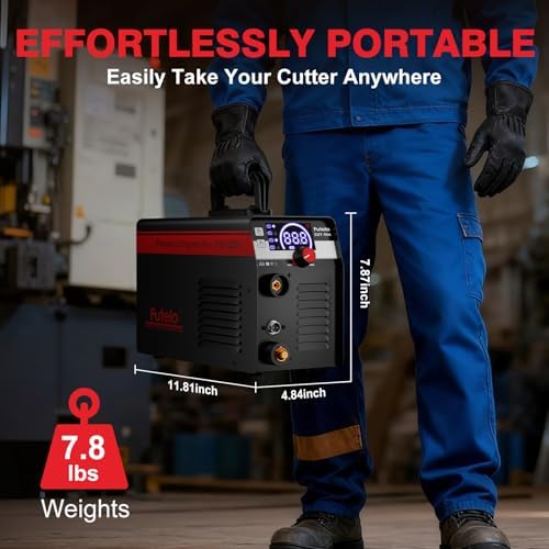 Plasma Cutter 55A, 110V/220V Plasma Cutter Machine with Large LED Display, Contact Arc Start, IGBT Inverter, 1/2” Clean Cut, 2T/4T, Portable Plasma Cutting Equipment for DIY & Workshop