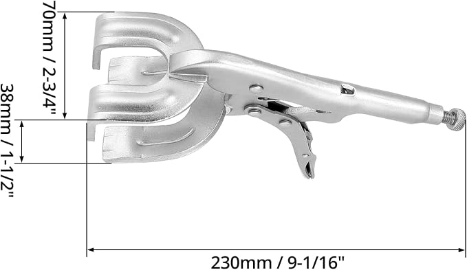 QWORK 9" Locking Pliers, 2 Pack Metal Welding Clamp, Quick-lock Release for Easy Removal