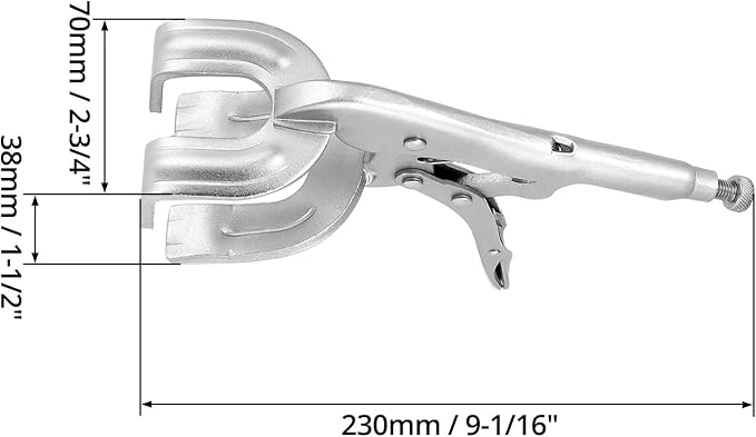 QWORK 9" Locking Pliers, 4 Pack Metal Welding Clamp, Quick-lock Release for Easy Removal