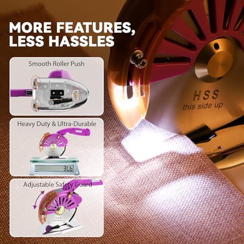 BAOSHISHAN 100mm Plug-in Electric Fabric Rotary Cutter Heavy Duty