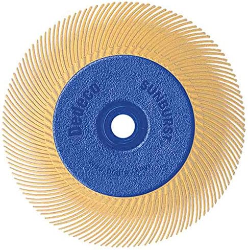 Dedeco Sunburst Radial Bristle Disc 1 Pack - 6 1/2" Curved - 1/2" Arbor - Peach 2500 Grit (Extra-Fine, 6 Micron) - Aluminum Oxide for Polishing & Finishing