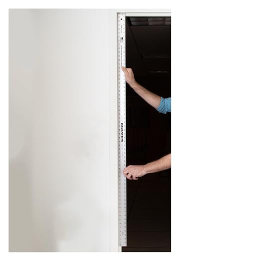 Mayes 10210 60 Inch Straight Edge Aluminum Ruler, Heavy Duty 60 Inch Ruler with Standard Measurements, Extra Thick Precision Straight Edge, Made in USA