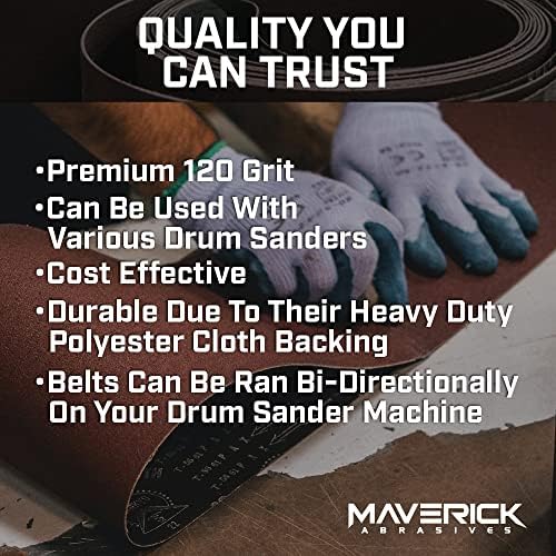 Maverick Abrasives Drum Sander Replacement Conveyor Feed Belt – Premium X Weight Cloth Backed Sanding Belt for Supermax 25X2, 23” x 67-1/2” Inch Belt (1 Count) – Professional Woodworking Performance