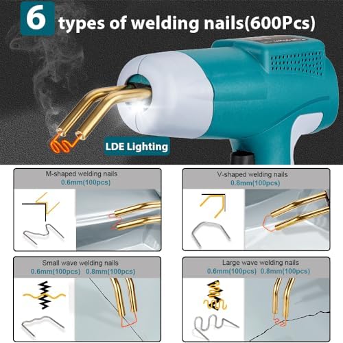 Choerinton Plastic Welder Compatible with Makita 18V Lithium Battery, with 600PCS Staples, Pure Copper Transformer, Rapid Heating, Plastic Welding Kit for Car Bumper, Dashboard & Repair(No Battery)