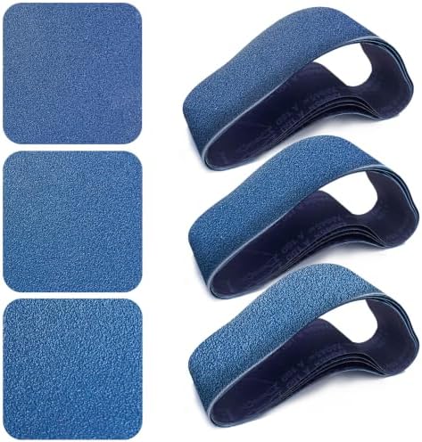 4x36 Inch Sanding Belts 12 Pcs (3 Grit, 4 Each of 80, 120, 150 Grits) Heavy Duty Belt Sander Zirconia Belt Sander Paper for Wood, Metal, Stainless Steel, Automotive, and Furniture
