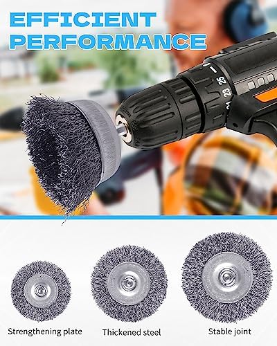 Rocaris 7 Pack Carbon Steel Wire Wheel Brush, Cup Brush Set