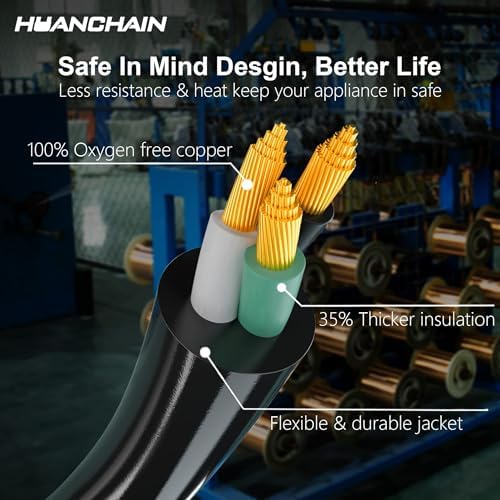 HUANCHAIN Short Black Extension Cord 4FT 2Pc Indoor 16/3 Gauge